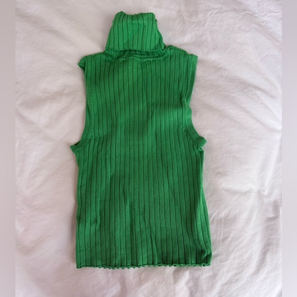 Zara Emerald Ribbed Sleeveless Top - Picture 1 of 2